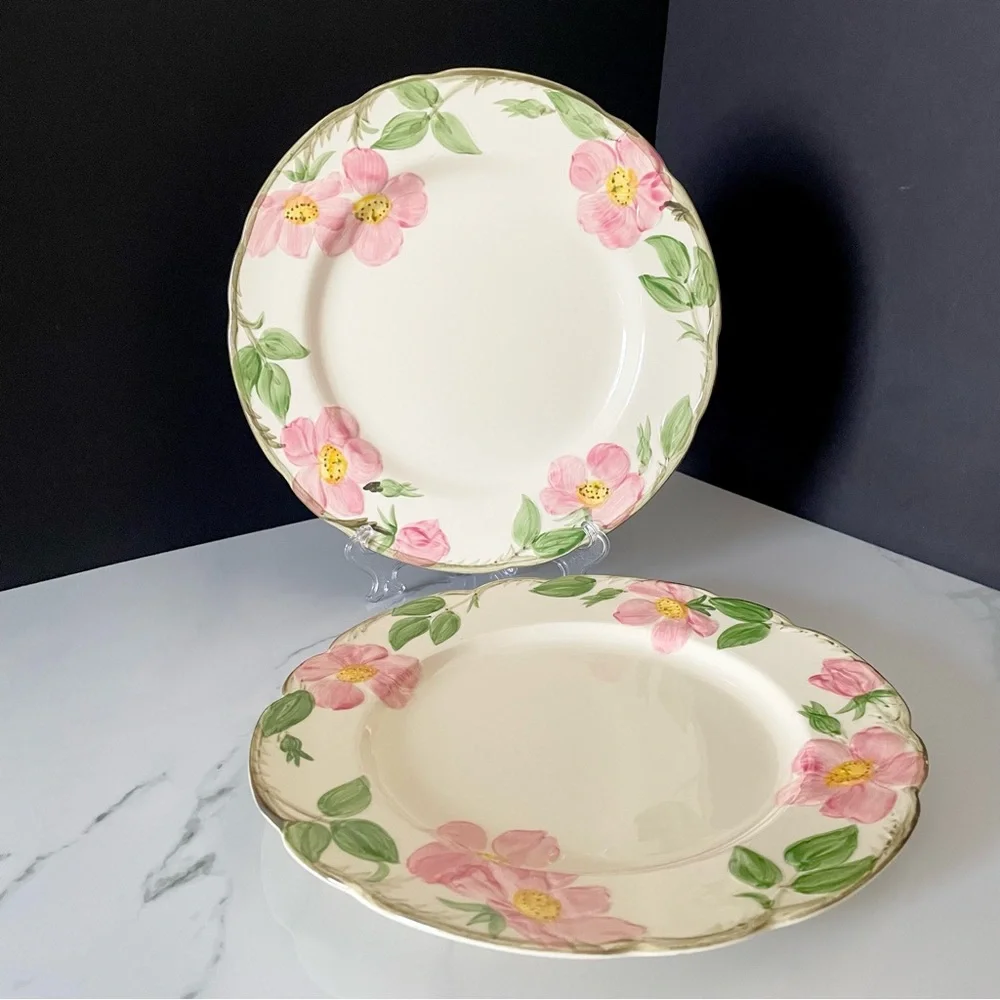 SET of 2 Vintage Desert Rose Dinner Plates by Franciscan